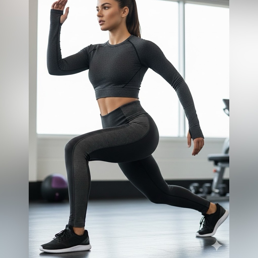 NWOT Aerie 7/8 Seamless Charcoal High-Waisted Leggings